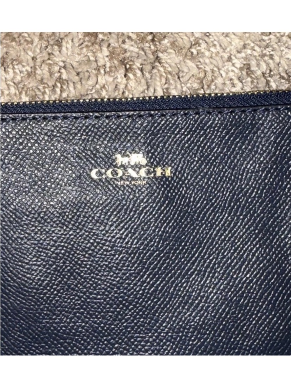 Coach Black  Leather Wristlet with Gold Logo - Picture 2 of 5